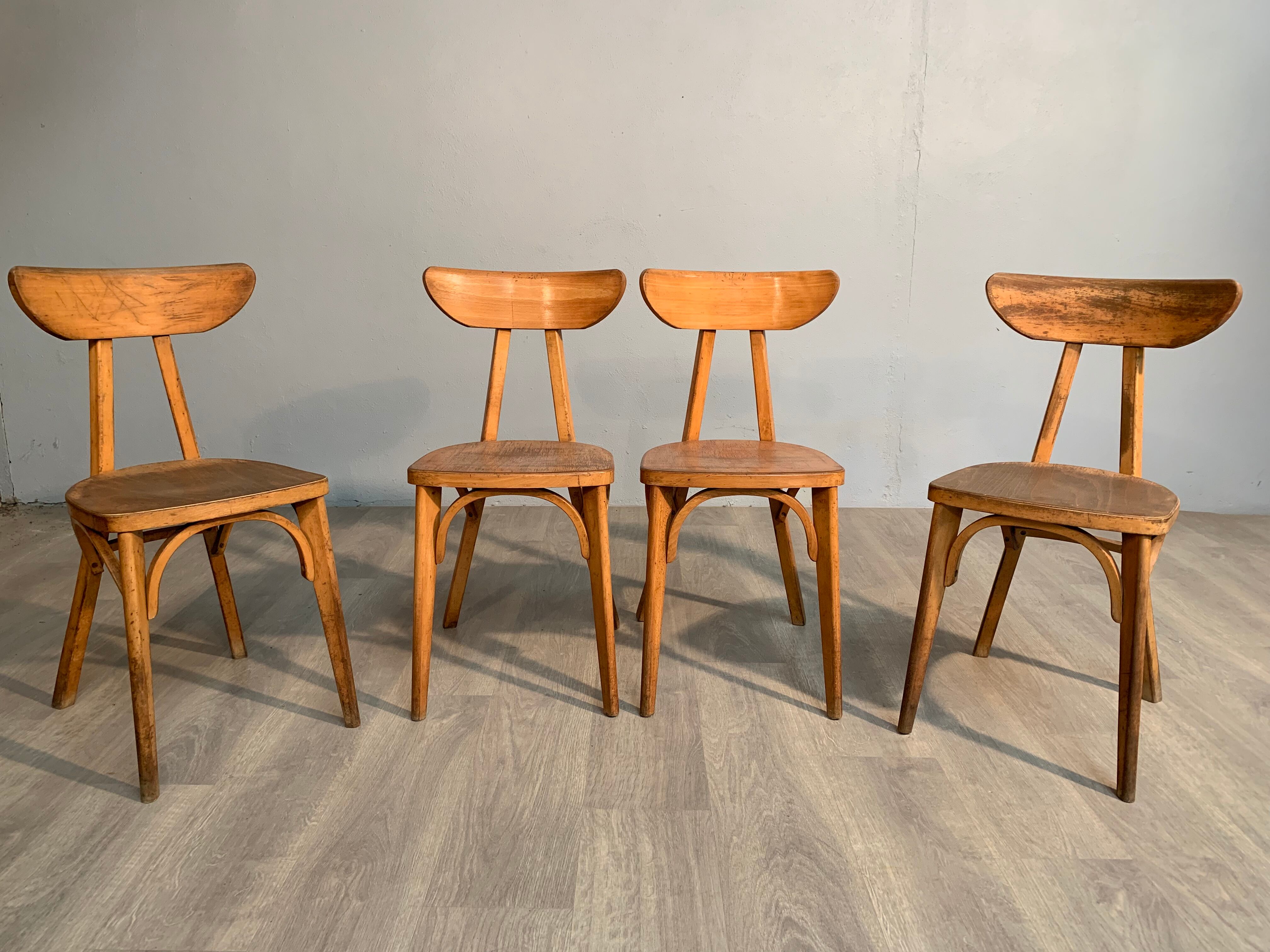 Lot of 4 chairs Edith vintage bistro