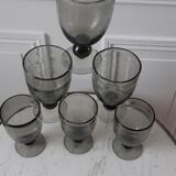 Lot de 6 verres à vin en verre bullé