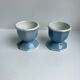 Duo de coquetiers limoges bleu ciel années 50