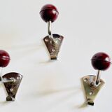 Chrome and bakelite coat hooks from the 70s