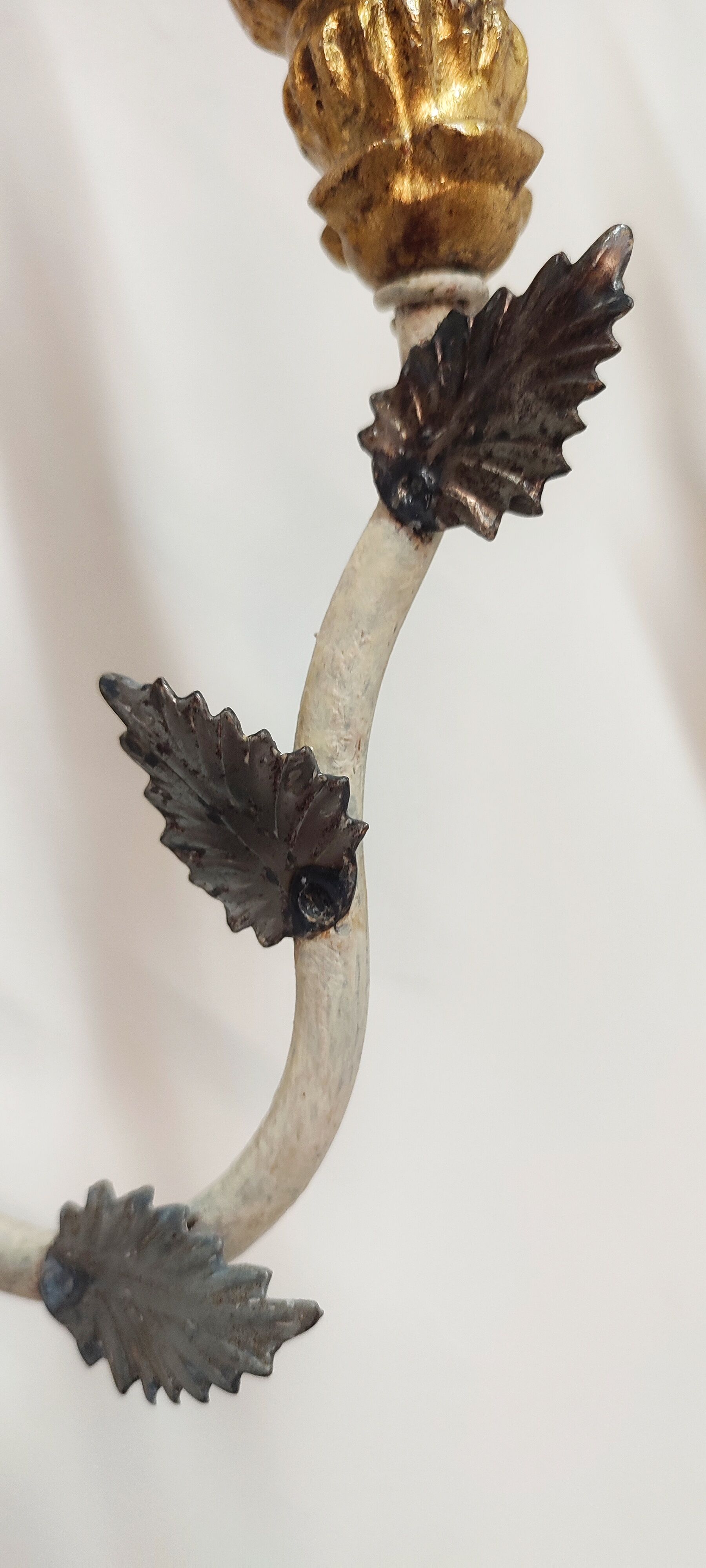 Polychrome beech wood sconces. Spain 1900