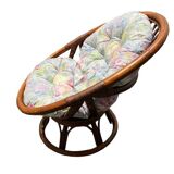 Fauteuil pivotant en rotin
