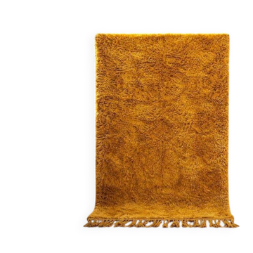 Tapis berbère beni ouraine avec spécial couleur (jaune moutarde) 1,5/2,5 m