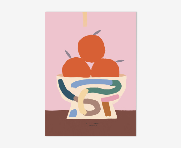 Affiche murale bol de fruit coloré avec des oranges 50cm*70cm