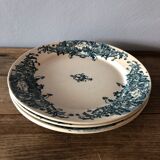 Set of 4 flat plates made of Marine earthenware