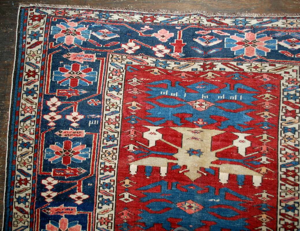 Handmade antique Caucasian Shirvan rug 134cm x 271cm 1880s - 1B491