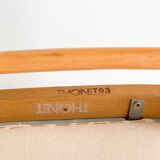 Ensemble de 4 chaises Thonet 215P en hêtre avec cannage d’origine et velour