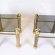 Set of two bedside tables - brass legs - black glass top - vintage style - 1970s