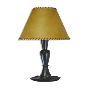 Lampe balustre en faïence émaillée