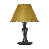 Baluster lamp in glossy black enamelled earthenware