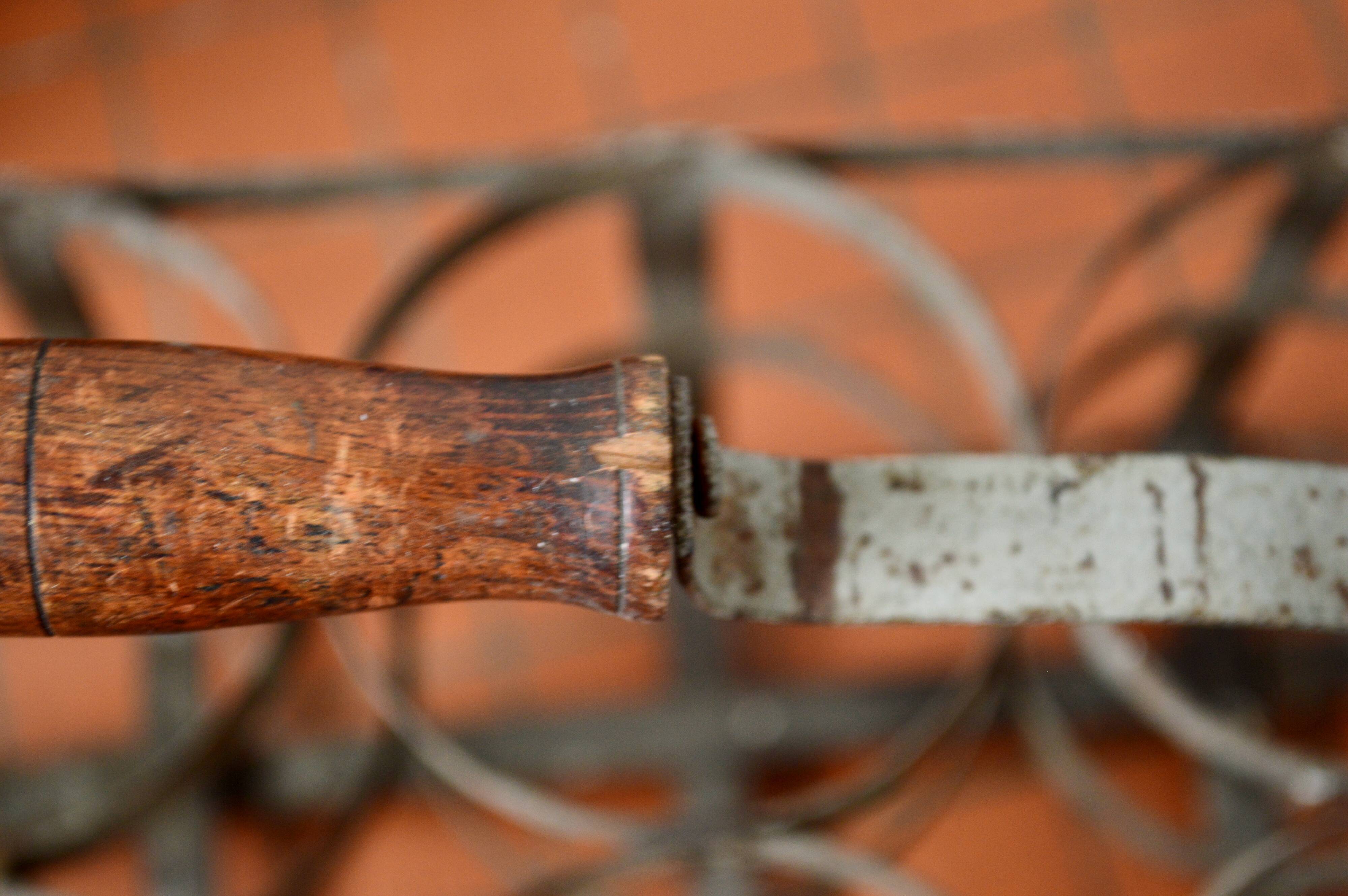 Old metal bottle holder