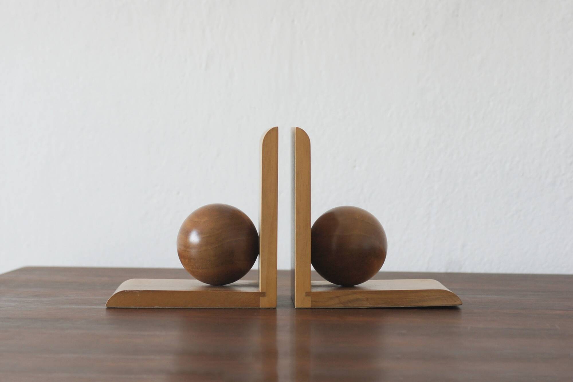 Mid-Century Modern Wooden Bookends, 1950s, Set of 2