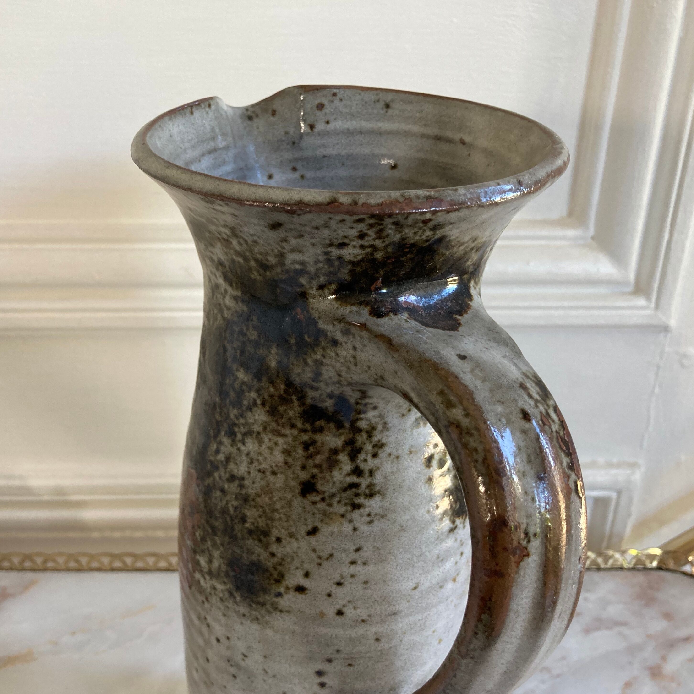 Pichet stoneware vase signed Thierry and Chantal Robert - Sanded on the Loir - 1970