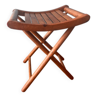 Tabouret yougoslave en bois année 60 pliant