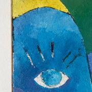Portrait of a woman, modern abstract, oil on canvas signed 1992.