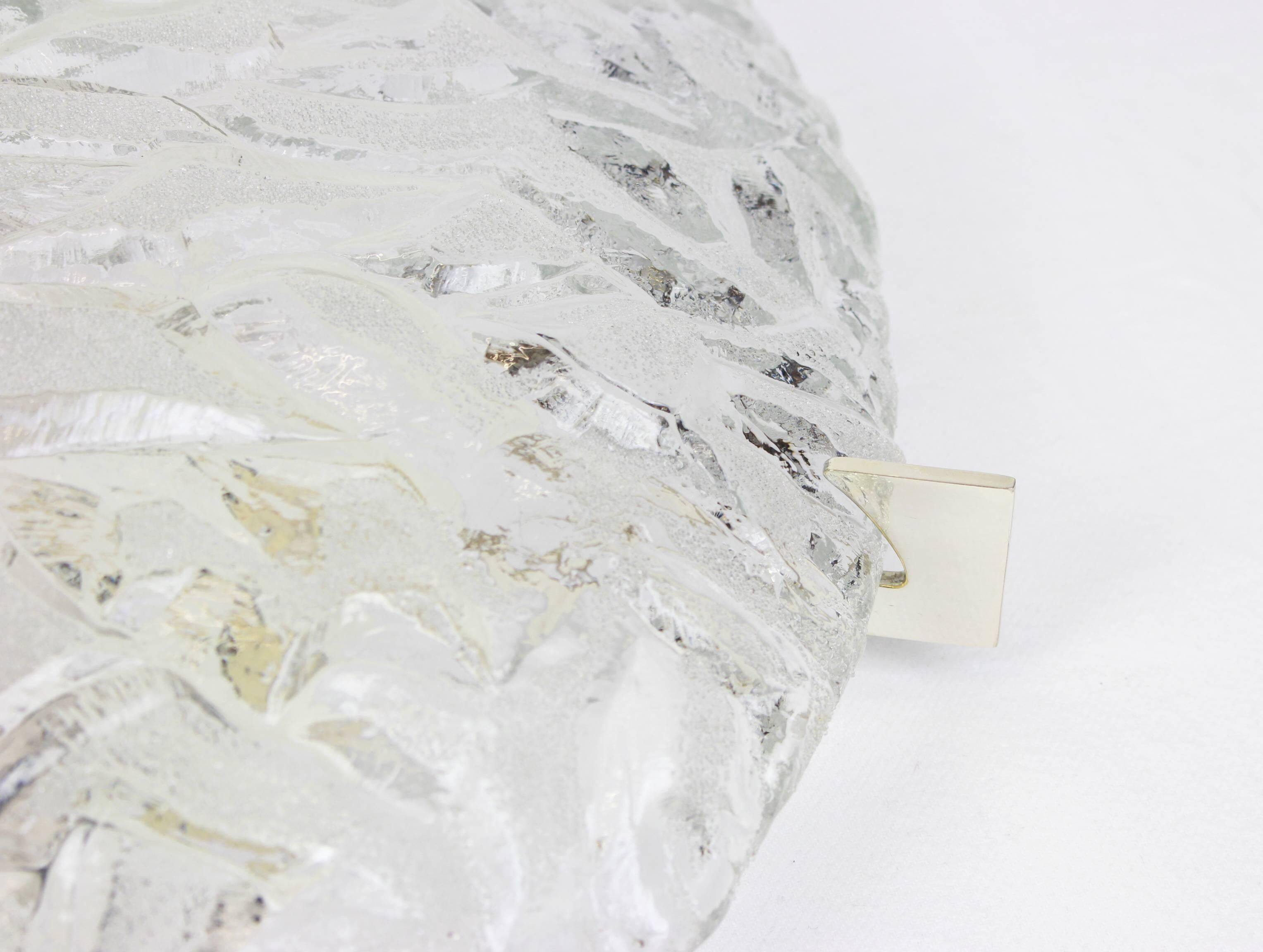 Large round frosted glass ceiling light, Kaiser, Germany, 1970s