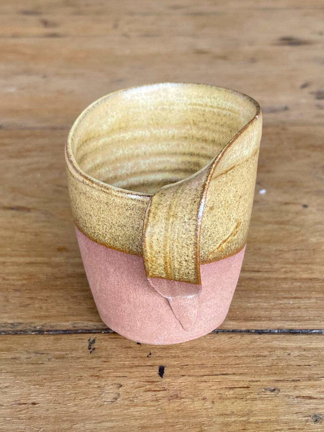 4 handmade stoneware coffee cups