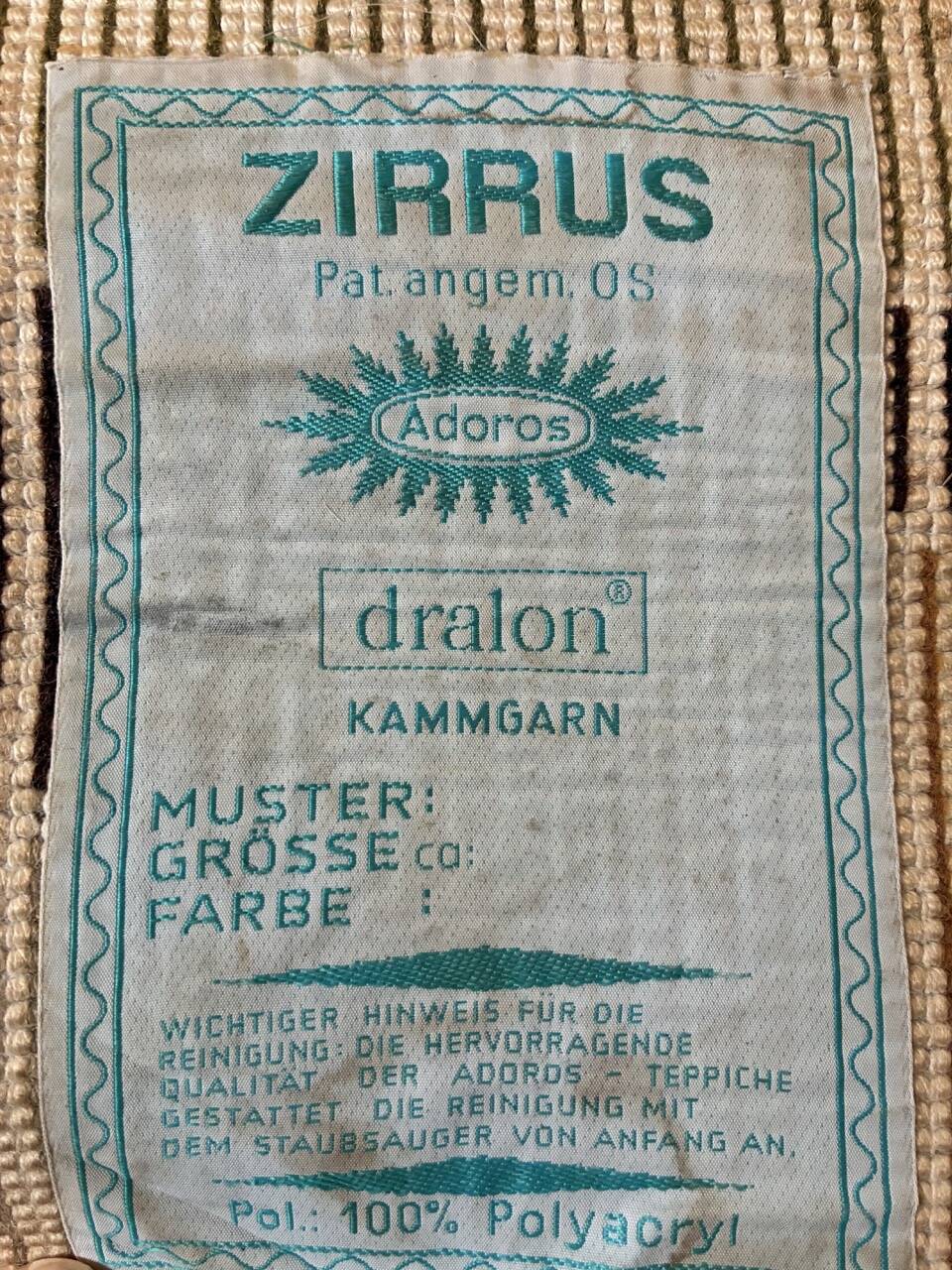 Zirrus rug with 1970s camouflage patterns