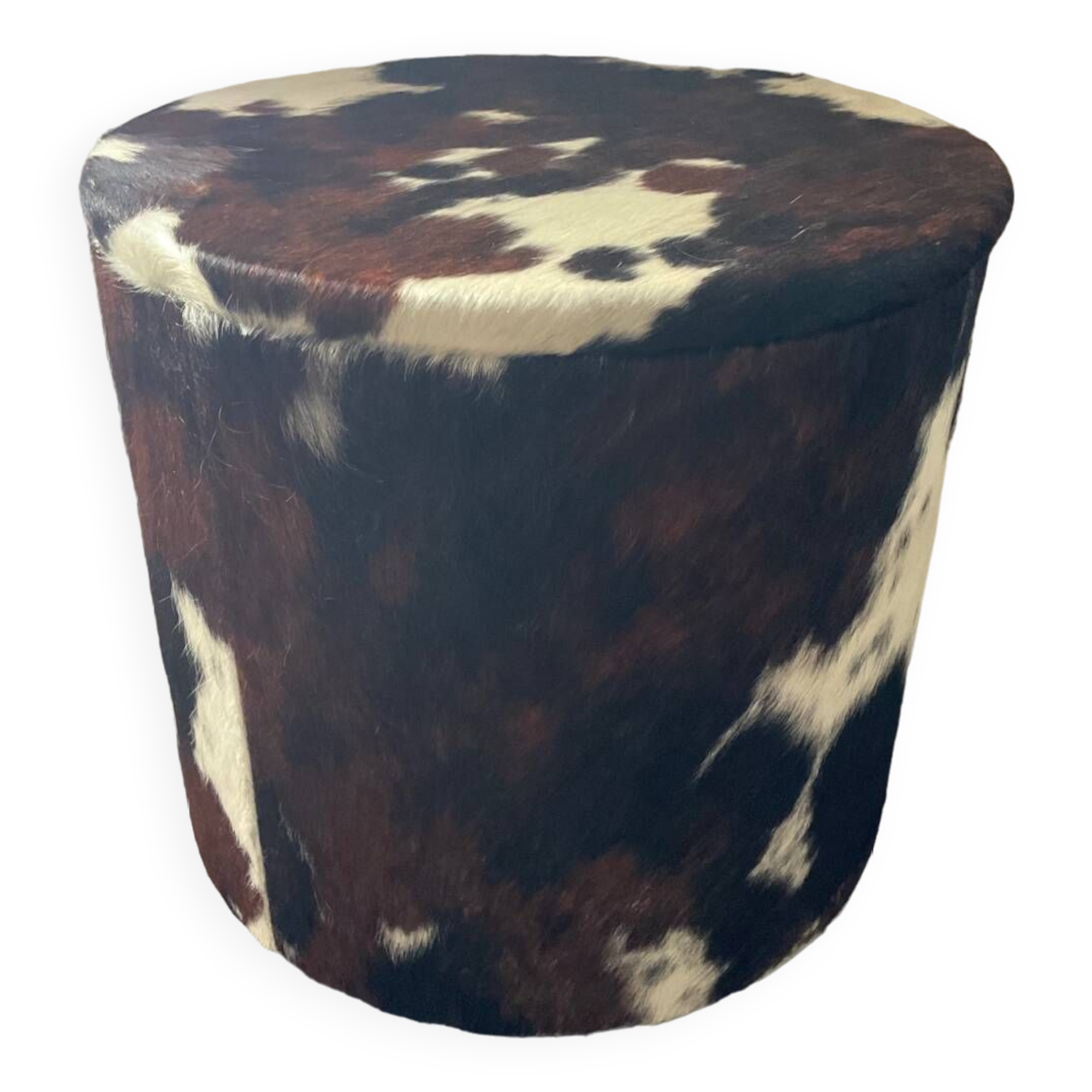 Pouf coffre en peau de vache des années 70