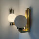 Opaline brass wall lights from the 1970s.