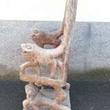 African wooden seat - tribal art from Benin