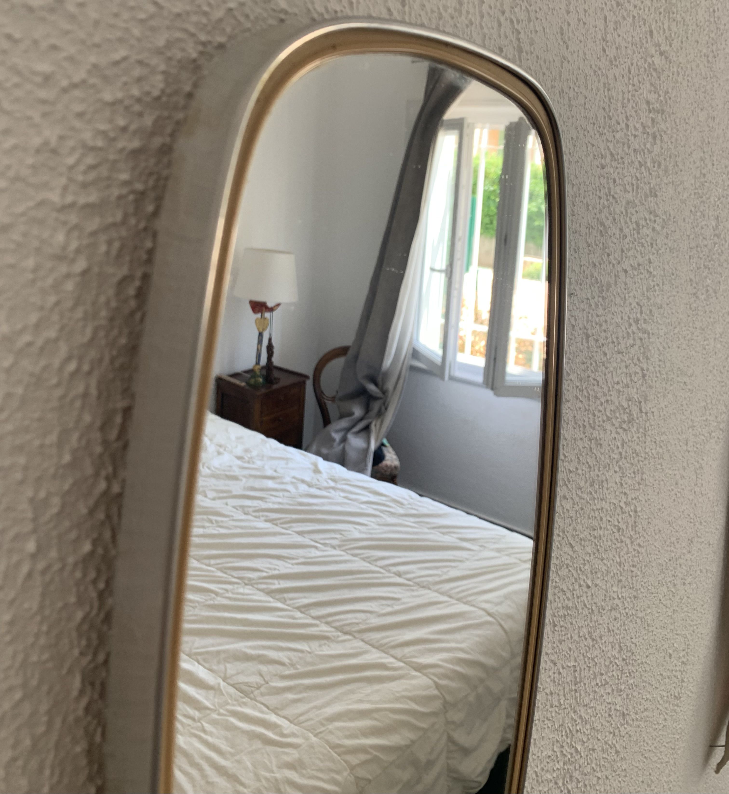 Vintage mirror 1960 asymmetrical mirror - 46 x 24 cm