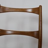 Chaise teck vintage velour rose danemark
