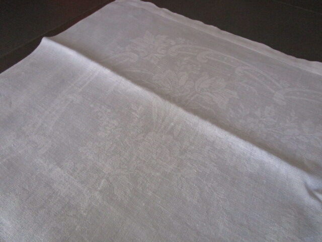 Old damask tablecloth