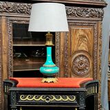 Lamp. Rare turquoise colour. Porcelain, gilded bronze.