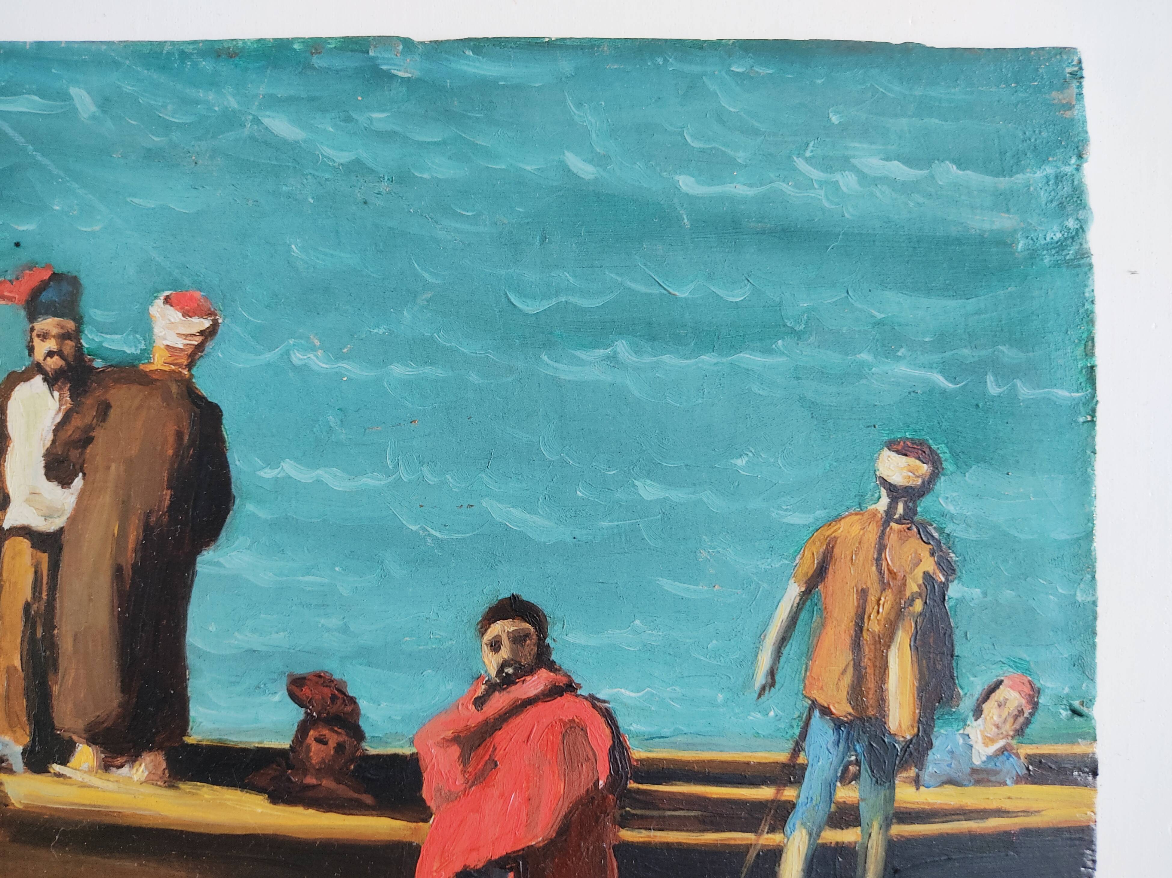 Orientalizing oil painting on panel 29.5 x 22 cm