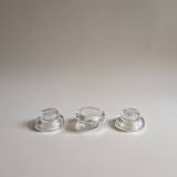 Set of 3 glass candle holders