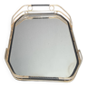 Gold mirror tray with black scoubidou handles