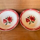 Set of 2 hollow plates Digoin & Sarreguemines model "Cibon"
