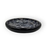Alvino Bagni, black marbled ceramic centerpiece / vide poche, ca. 1970