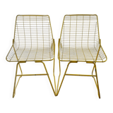 Pair of 1960s metal mesh chairs