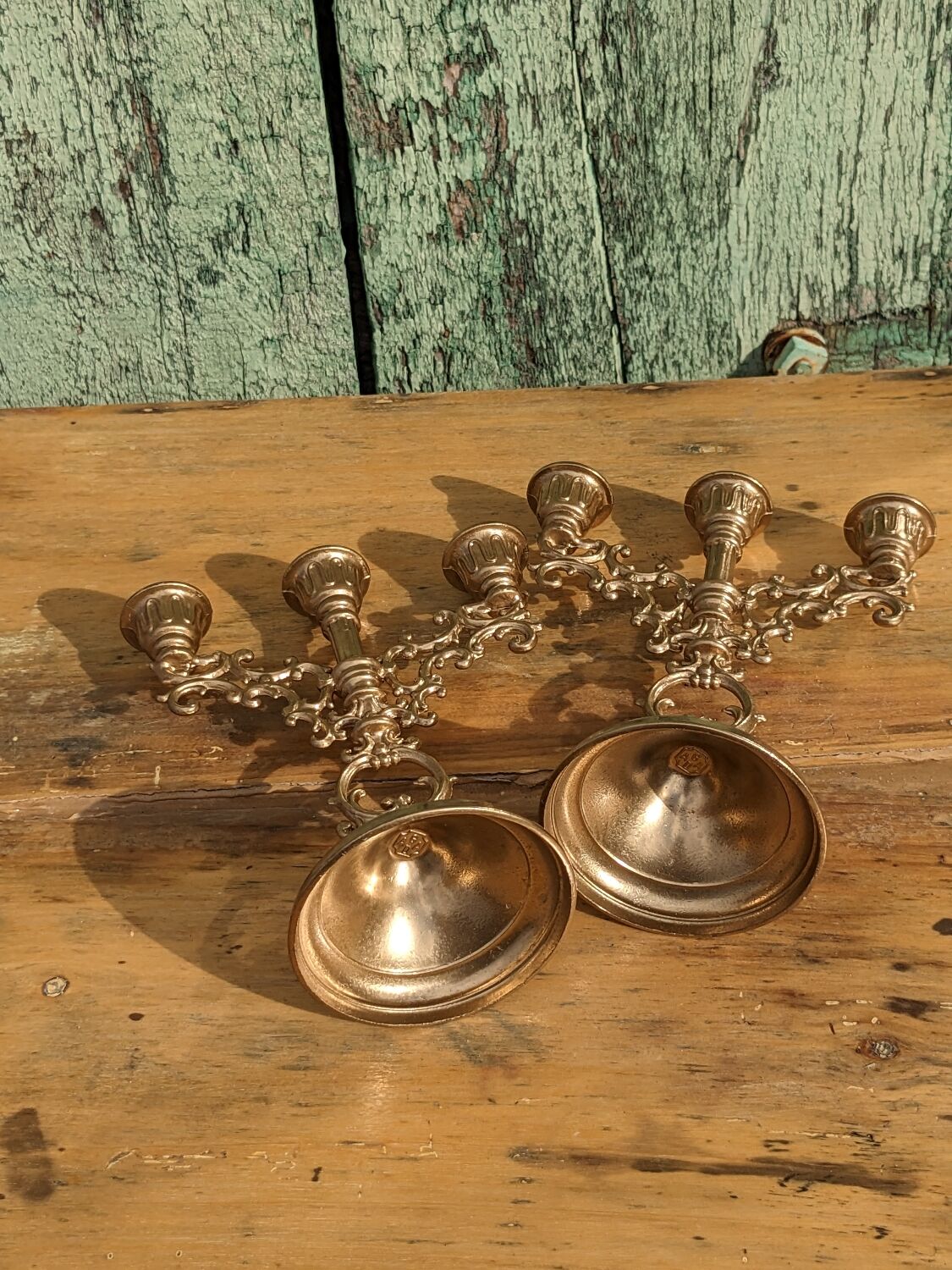 Pair of golden candlesticks