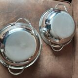 Set of 2 stainless steel salad bowls