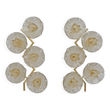 Pair of Modern Italian Murano Glass and Brass Flowers Wall Lamps