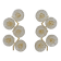 Pair of Modern Italian Murano Glass and Brass Flowers Wall Lamps