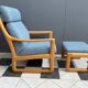 Johannes Andersen highback chair with hocker for Silkeborg Denmark
