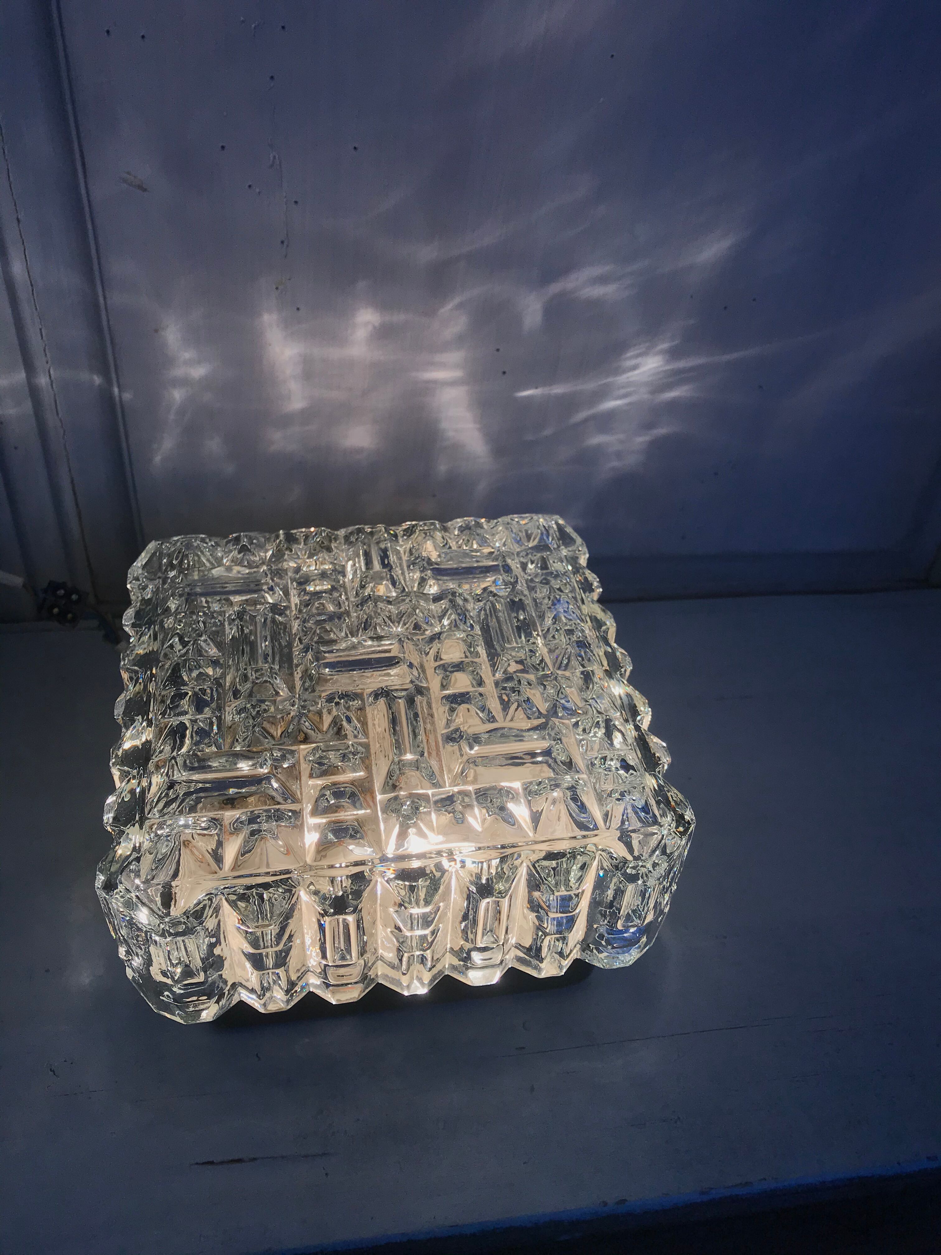 Vintage glass square wall lamp