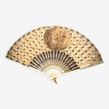 Old paper and ivory fan - Late 19th century