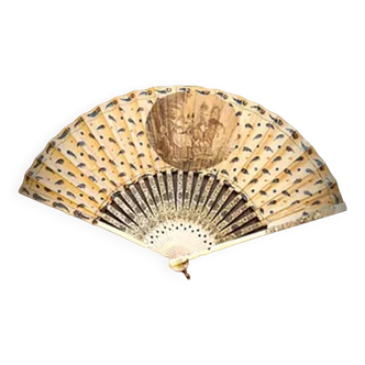 Old paper and ivory fan - Late 19th century