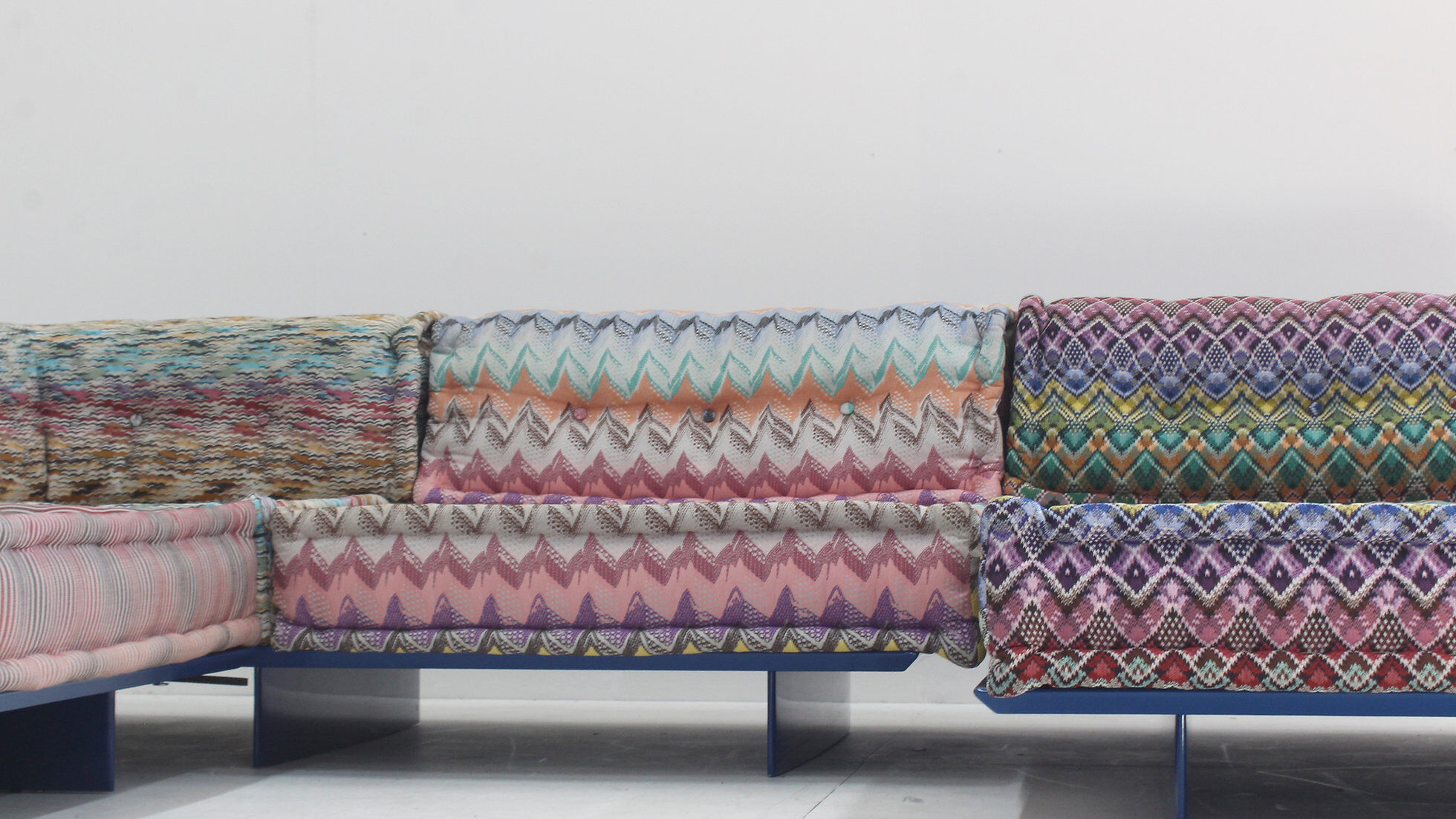 Roche Bobois Mah Jong sofa Missoni design by Hans Hopfer with platform