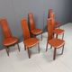 Vintage Leather Dining Chairs by Arper Italy, 1980s - Set of 6