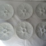6 assiettes à huitres blanches  470112 Charles Pillivuyt porcelaine ancienne
