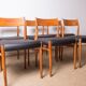 6 Danish chairs in teak and new skai, model 418 Arne Vodder 1960.