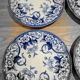 Lot of 6 flat plates Creil Montereau model Flora