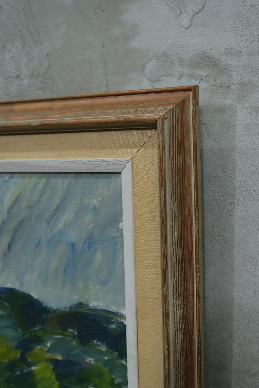 Knut lindström, swedish modern painting, 1954, oil on canvas, framed