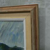 Knut lindström, swedish modern painting, 1954, oil on canvas, framed